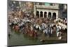 Worshippers at the Ramkund Tank on the Ghats Along the Holy River Godavari-Tony Waltham-Mounted Photographic Print