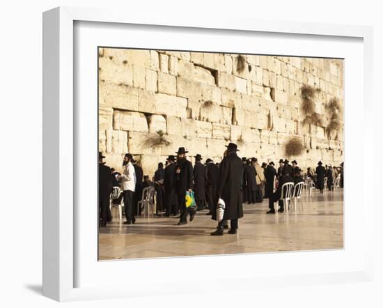 Worshippers at the Western Wall, Jerusalem, Israel, Middle East-Michael DeFreitas-Framed Photographic Print