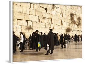 Worshippers at the Western Wall, Jerusalem, Israel, Middle East-Michael DeFreitas-Framed Photographic Print