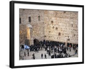 Worshippers at the Western Wall, Jerusalem, Israel, Middle East-Michael DeFreitas-Framed Photographic Print