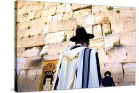 Worshippers at the Western Wall, Jerusalem, Israel, Middle East,-Neil Farrin-Stretched Canvas