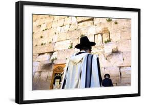 Worshippers at the Western Wall, Jerusalem, Israel, Middle East,-Neil Farrin-Framed Photographic Print