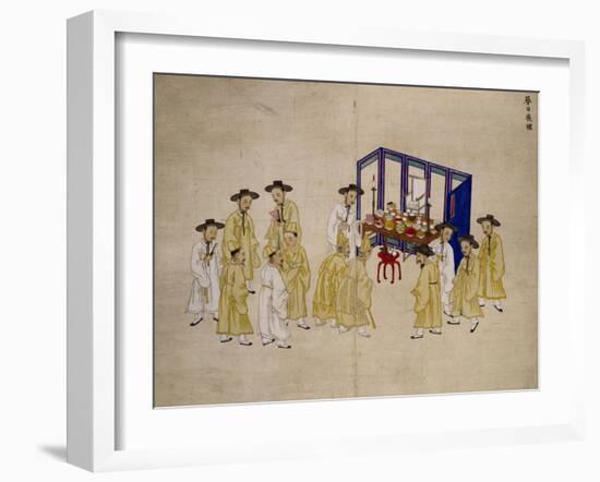 Worshipping an Ancestor-Kim Junkeun-Framed Giclee Print