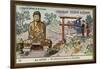 Worshipping before a Statue of the Buddha, Japan-null-Framed Giclee Print