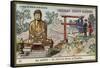 Worshipping before a Statue of the Buddha, Japan-null-Framed Stretched Canvas