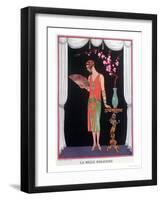 Worth Evening Dress, Fashion Plate from Gazette Du Bon Ton, 1925-Georges Barbier-Framed Premium Giclee Print