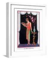 Worth Evening Dress, Fashion Plate from Gazette Du Bon Ton, 1925-Georges Barbier-Framed Giclee Print