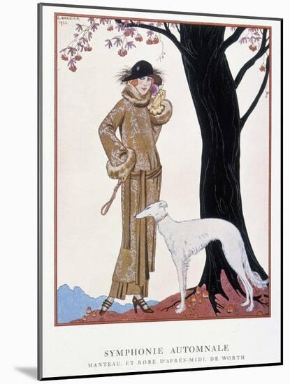 Worth Fall Coat and Dress - in “The Gazette of Good Tone””, 1922. Illustration by George Barbier (1-Georges Barbier-Mounted Giclee Print