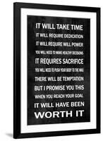 Worth It on Black-Jamie MacDowell-Framed Art Print