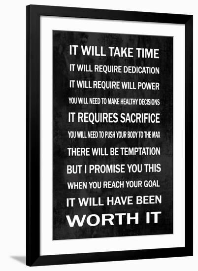 Worth It on Black-Jamie MacDowell-Framed Art Print