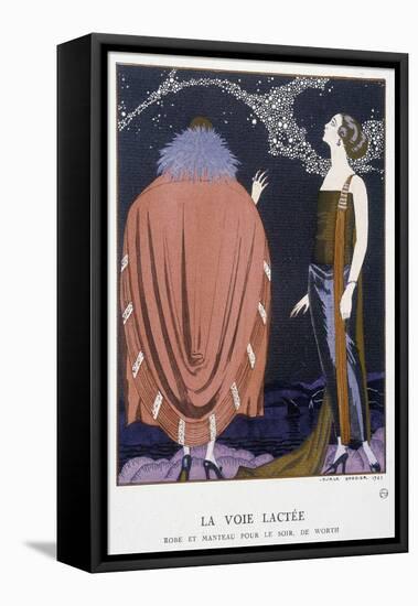 Worth's Evening Dress and Coat: “The Milky Way”” - Illustration by George Barbier (1882-1932), in “-Georges Barbier-Framed Stretched Canvas