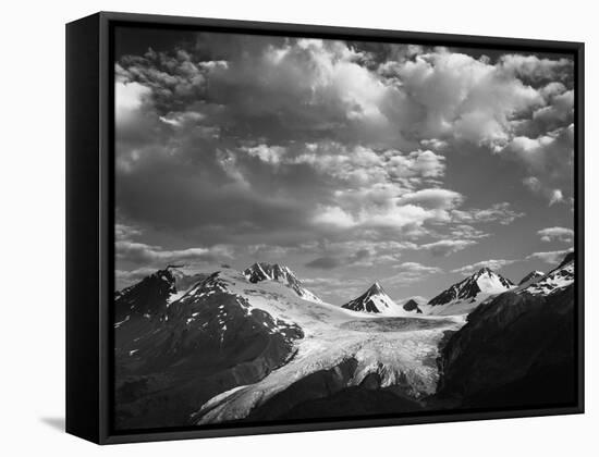 Worthington Glacier and Chugach Mountains, Thompson Pass Near Valdez, Alaska, USA-Adam Jones-Framed Stretched Canvas