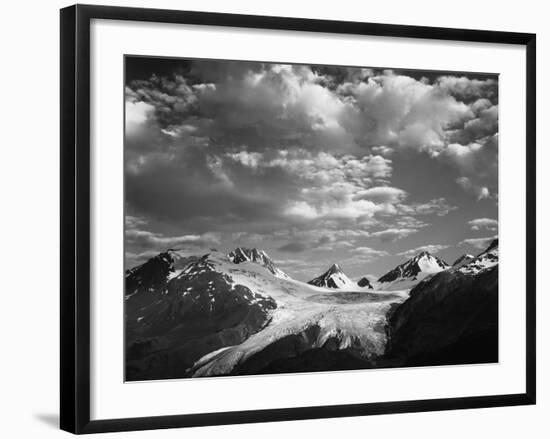 Worthington Glacier and Chugach Mountains, Thompson Pass Near Valdez, Alaska, USA-Adam Jones-Framed Photographic Print