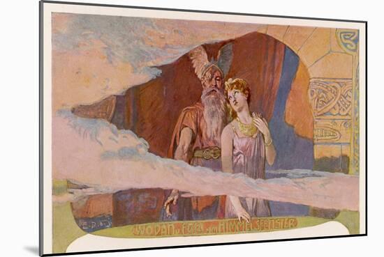 Wotan and Frea Look Out from the Windows of the Heavens-null-Mounted Art Print