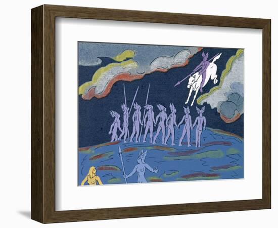 Wotan Arrives in Pursuit, Brunnhilde Sends Sieglinde to Safety: Illustration for 'Die Walkure'-Phil Redford-Framed Giclee Print