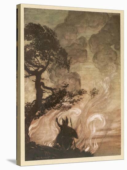 Wotan at the Pyre-Arthur Rackham-Stretched Canvas