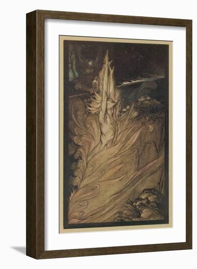 Wotan Encircles Rock-Arthur Rackham-Framed Art Print