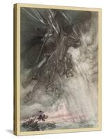 Wotan Rides to Rock-Arthur Rackham-Stretched Canvas