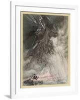 Wotan Rides to Rock-Arthur Rackham-Framed Art Print