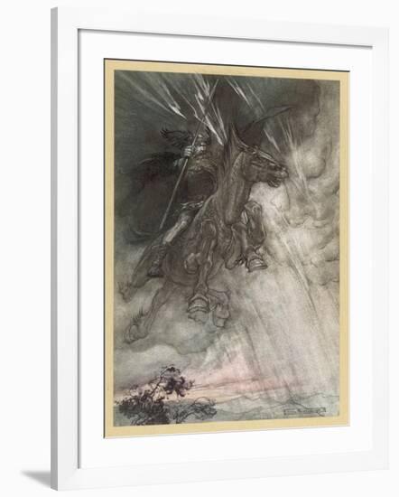 Wotan Rides to Rock-Arthur Rackham-Framed Art Print