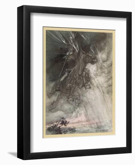 Wotan Rides to Rock-Arthur Rackham-Framed Art Print