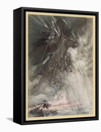 Wotan Rides to Rock-Arthur Rackham-Framed Stretched Canvas