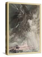 Wotan Rides to Rock-Arthur Rackham-Stretched Canvas