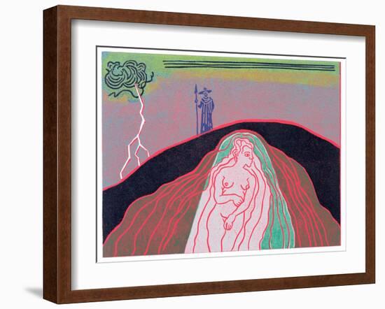 Wotan the Wanderer Wakens Erda, Earth Mother from Sleep, Illustration from 'Siegfried'-Phil Redford-Framed Giclee Print