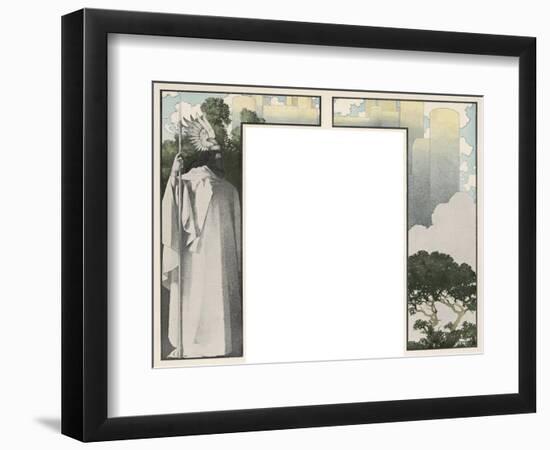 Wotan Transfixed by the Sight of Valhalla-Maxfield Parrish-Framed Art Print
