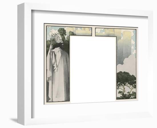 Wotan Transfixed by the Sight of Valhalla-Maxfield Parrish-Framed Art Print