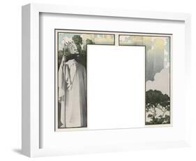 Wotan Transfixed by the Sight of Valhalla-Maxfield Parrish-Framed Art Print