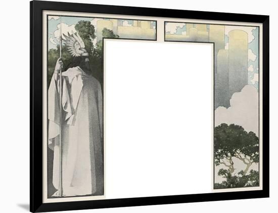 Wotan Transfixed by the Sight of Valhalla-Maxfield Parrish-Framed Art Print