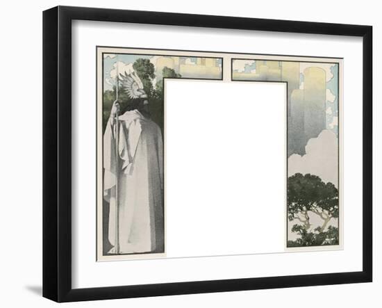 Wotan Transfixed by the Sight of Valhalla-Maxfield Parrish-Framed Art Print