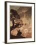 Wotan turns, looks sorrowfully back at Brunnhilde, illustration, 'The Rhinegold and the Valkyrie'-Arthur Rackham-Framed Giclee Print