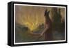 Wotans Abschied Wotan's Farewell to Brunnhilde-Hermann Hendrich-Framed Stretched Canvas