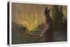 Wotans Abschied Wotan's Farewell to Brunnhilde-Hermann Hendrich-Stretched Canvas