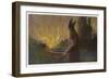 Wotans Abschied Wotan's Farewell to Brunnhilde-Hermann Hendrich-Framed Art Print