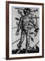 Wound Man Illustrates Effects of Different Weapons. by Hans Wechtlin, Ca. 1500-null-Framed Art Print