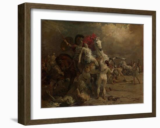 Wounded Amazon Camilla, 1922-Georgi Konstantinovich Savitsky-Framed Giclee Print