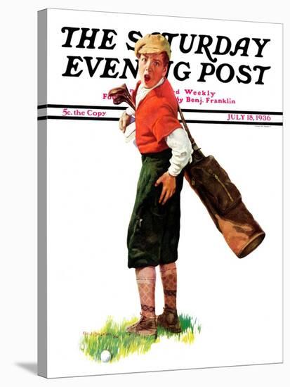 "Wounded Caddy," Saturday Evening Post Cover, July 18, 1936-Charles A. MacLellan-Stretched Canvas