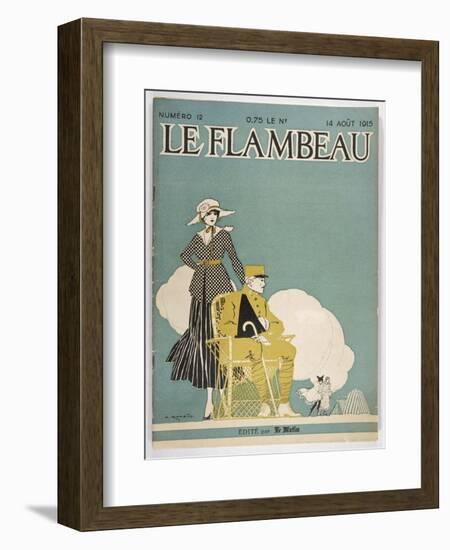 Wounded French Soldier and His Elegant Companion-Armand Rapeno-Framed Art Print