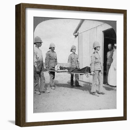 Wounded Fusilier after the Boers' Brave Stand Near Orange River, South Africa, Boer War, 1900-Underwood & Underwood-Framed Giclee Print