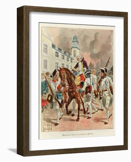 Wounded General Montcalm Returning from Battle of the Plains of Abraham Sept. 1759-Louis Bombled-Framed Art Print