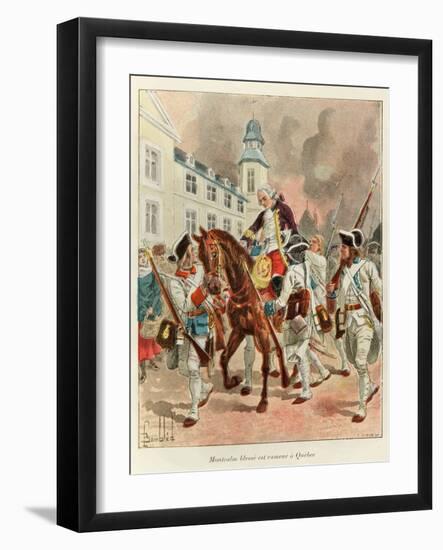 Wounded General Montcalm Returning from Battle of the Plains of Abraham Sept. 1759-Louis Bombled-Framed Art Print