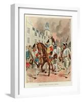 Wounded General Montcalm Returning from Battle of the Plains of Abraham Sept. 1759-Louis Bombled-Framed Art Print