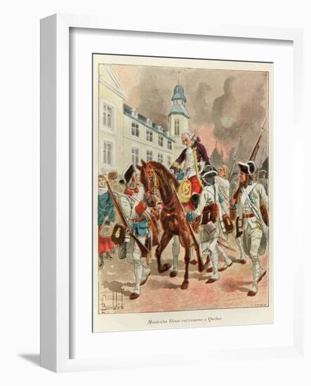 Wounded General Montcalm Returning from Battle of the Plains of Abraham Sept. 1759-Louis Bombled-Framed Art Print