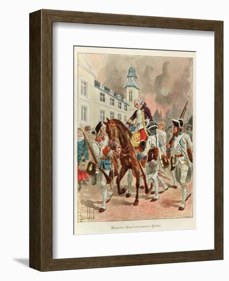 Wounded General Montcalm Returning from Battle of the Plains of Abraham Sept. 1759-Louis Bombled-Framed Art Print