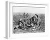 Wounded German Soldier Being Moved by Prisoners, Aisne, France, 18 July, 1918-null-Framed Giclee Print