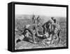 Wounded German Soldier Being Moved by Prisoners, Aisne, France, 18 July, 1918-null-Framed Stretched Canvas