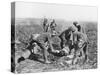 Wounded German Soldier Being Moved by Prisoners, Aisne, France, 18 July, 1918-null-Stretched Canvas